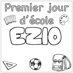 Coloraci&oacute;n del nombre EZIO - decorado primer d&iacute;a de escuela