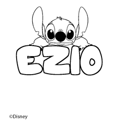 Coloraci&oacute;n del nombre EZIO - decorado Stitch