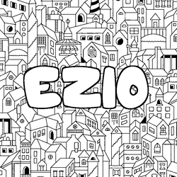 Coloraci&oacute;n del nombre EZIO - decorado ciudad