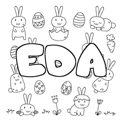 Coloraci&oacute;n del nombre EDA - decorado Pascua
