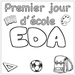 Coloraci&oacute;n del nombre EDA - decorado primer d&iacute;a de escuela