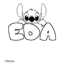 Coloraci&oacute;n del nombre EDA - decorado Stitch
