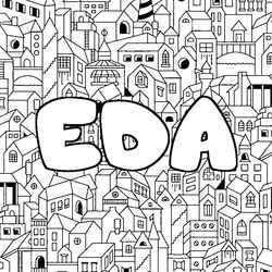 Coloraci&oacute;n del nombre EDA - decorado ciudad