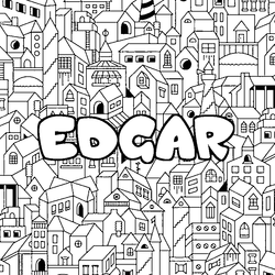 Coloraci&oacute;n del nombre EDGAR - decorado ciudad