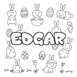 Coloraci&oacute;n del nombre EDGAR - decorado Pascua