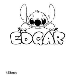 Coloraci&oacute;n del nombre EDGAR - decorado Stitch
