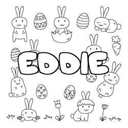 Coloraci&oacute;n del nombre EDDIE - decorado Pascua