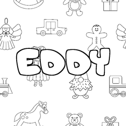 Coloraci&oacute;n del nombre EDDY - decorado juguetes