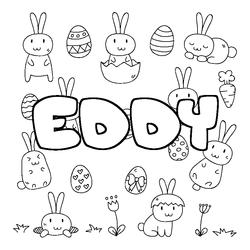 Coloraci&oacute;n del nombre EDDY - decorado Pascua