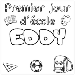 Coloraci&oacute;n del nombre EDDY - decorado primer d&iacute;a de escuela