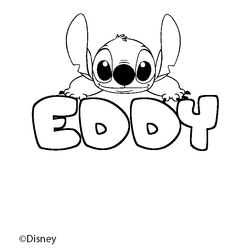 Coloraci&oacute;n del nombre EDDY - decorado Stitch