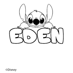 Coloraci&oacute;n del nombre EDEN - decorado Stitch