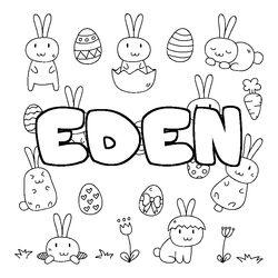 Coloraci&oacute;n del nombre EDEN - decorado Pascua