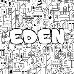 Coloraci&oacute;n del nombre EDEN - decorado ciudad