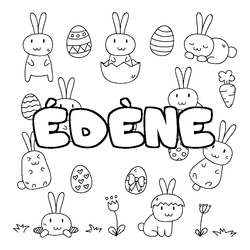 Coloraci&oacute;n del nombre &Eacute;D&Egrave;NE - decorado Pascua