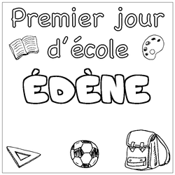Coloraci&oacute;n del nombre &Eacute;D&Egrave;NE - decorado primer d&iacute;a de escuela