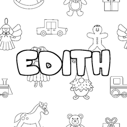 Coloraci&oacute;n del nombre EDITH - decorado juguetes