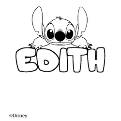 Coloraci&oacute;n del nombre EDITH - decorado Stitch