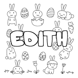 Coloraci&oacute;n del nombre EDITH - decorado Pascua
