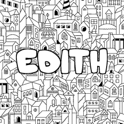 Coloraci&oacute;n del nombre EDITH - decorado ciudad