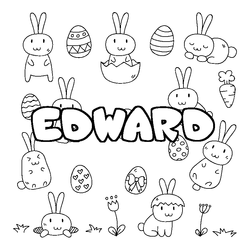 Coloraci&oacute;n del nombre EDWARD - decorado Pascua