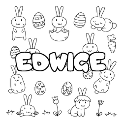 Coloraci&oacute;n del nombre EDWIGE - decorado Pascua