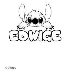 Coloraci&oacute;n del nombre EDWIGE - decorado Stitch