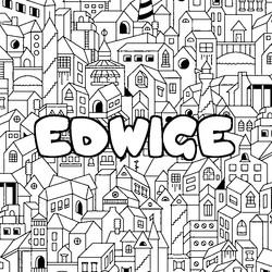 Coloraci&oacute;n del nombre EDWIGE - decorado ciudad