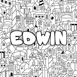 Coloraci&oacute;n del nombre EDWIN - decorado ciudad
