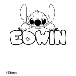 Coloraci&oacute;n del nombre EDWIN - decorado Stitch