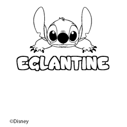 Coloraci&oacute;n del nombre EGLANTINE - decorado Stitch