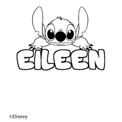 Coloraci&oacute;n del nombre EILEEN - decorado Stitch
