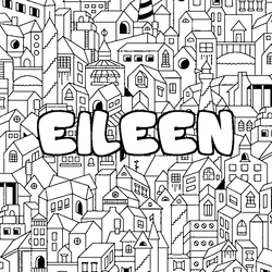 Coloraci&oacute;n del nombre EILEEN - decorado ciudad
