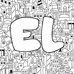 Coloraci&oacute;n del nombre EL - decorado ciudad