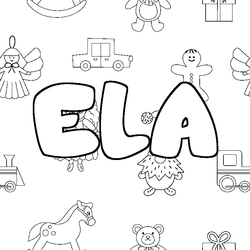 Coloraci&oacute;n del nombre ELA - decorado juguetes