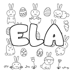 Coloraci&oacute;n del nombre ELA - decorado Pascua