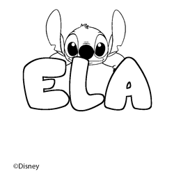 Coloraci&oacute;n del nombre ELA - decorado Stitch