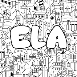 Coloraci&oacute;n del nombre ELA - decorado ciudad