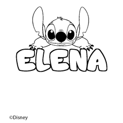 Coloraci&oacute;n del nombre ELENA - decorado Stitch