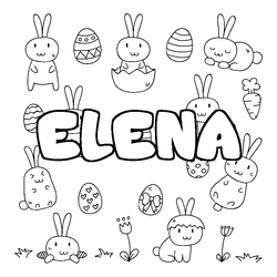 Coloraci&oacute;n del nombre ELENA - decorado Pascua