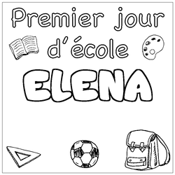 Coloraci&oacute;n del nombre ELENA - decorado primer d&iacute;a de escuela