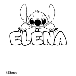 Coloraci&oacute;n del nombre EL&Eacute;NA - decorado Stitch