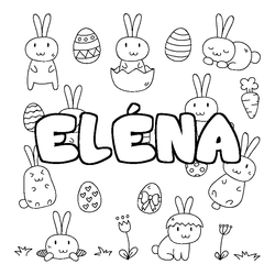 Coloraci&oacute;n del nombre EL&Eacute;NA - decorado Pascua