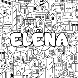 Coloraci&oacute;n del nombre EL&Eacute;NA - decorado ciudad