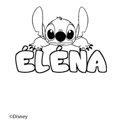 Coloraci&oacute;n del nombre &Eacute;L&Eacute;NA - decorado Stitch