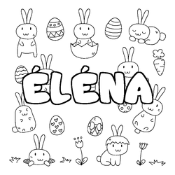 Coloraci&oacute;n del nombre &Eacute;L&Eacute;NA - decorado Pascua