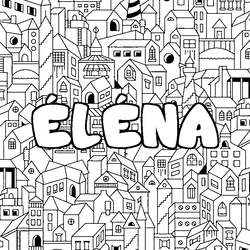 Coloraci&oacute;n del nombre &Eacute;L&Eacute;NA - decorado ciudad