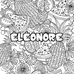 Coloraci&oacute;n del nombre &Eacute;L&Eacute;ONORE - decorado mandala de frutas