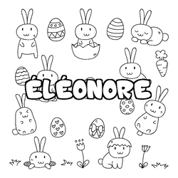 Coloraci&oacute;n del nombre &Eacute;L&Eacute;ONORE - decorado Pascua