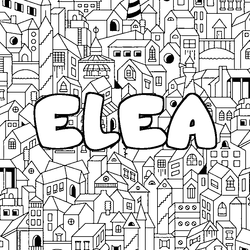 Coloraci&oacute;n del nombre ELEA - decorado ciudad